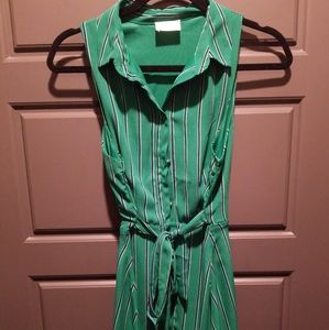 Green striped dress